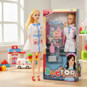 "MUÑECA DOCTORA EN CAJA Y ACCESORIOS