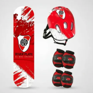 SET DE SKATE RIVER PLATE CON PACK DE SEGURIDAD