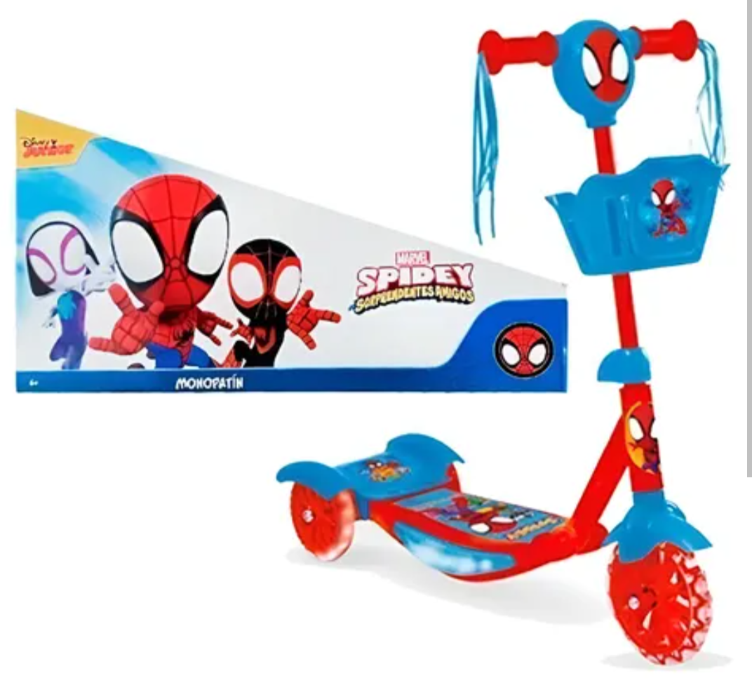 MONOPATIN CON CANASTITA SPIDER MAN