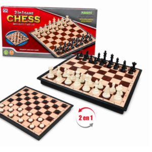 Juego de mesa 2 en 1 dama y ajedrez