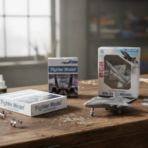 Avion metal en caja