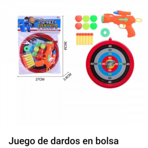 Arma lanza dardo y pelota con tiro al blanco en bolsa