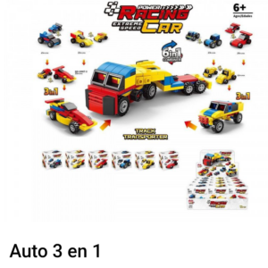 Auto 3 en 1 tipo lego caja x 12