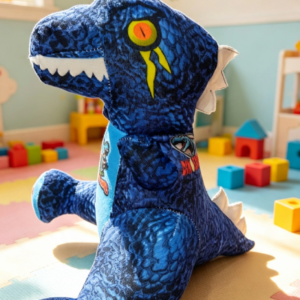 PELUCHE DINOSAURIO azul 30 cm sublimado